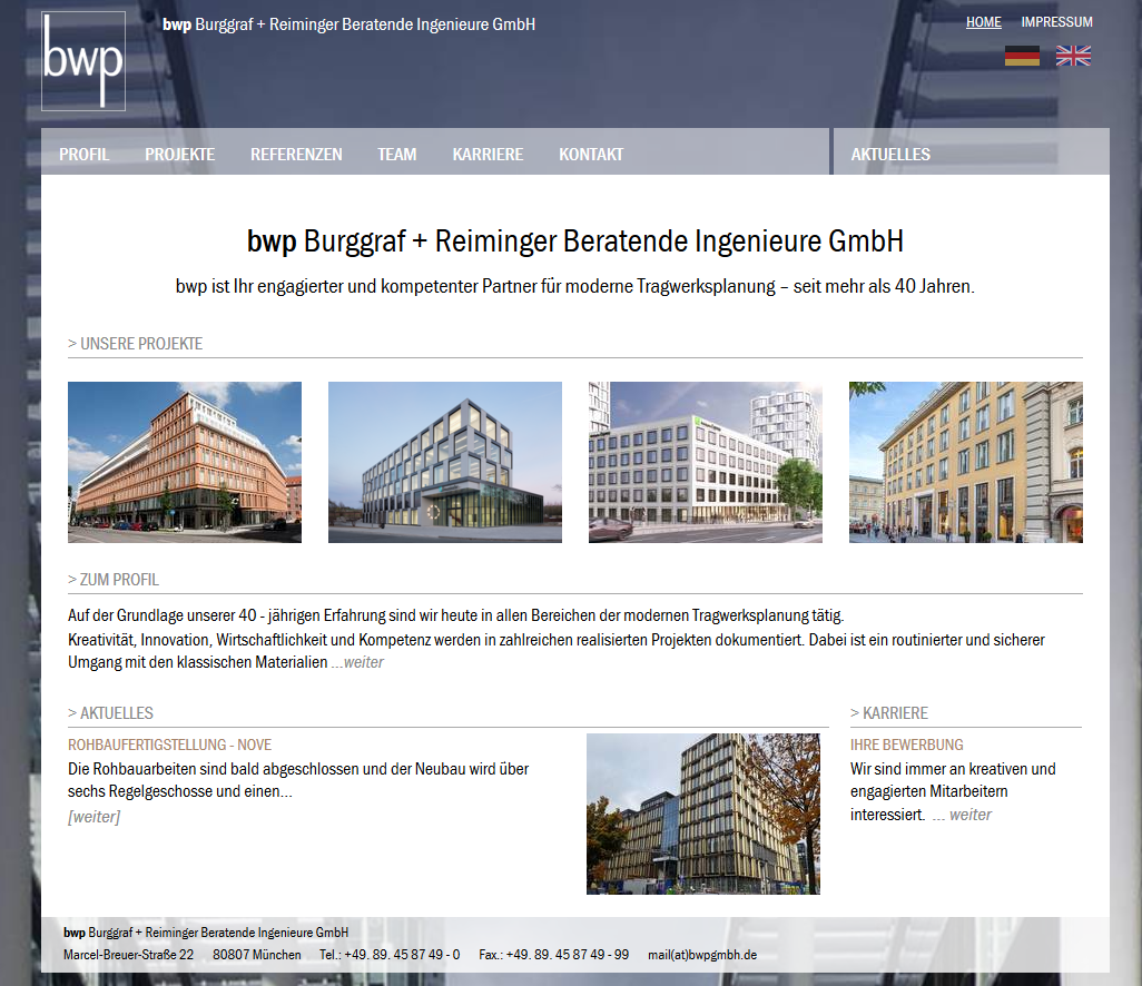 BWP GmbH, München, Website Relaunch mit Typo3